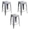 Amerihome Loft Silver 24" Metal Bar Stool, PK3 BS24SLVR3 - alternate 1
